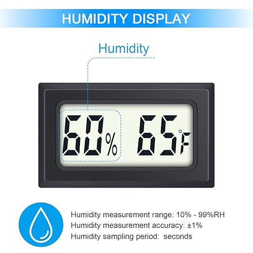Mini Digital Thermometer 2-Pack Hygrometer Indoor Humidity Monitor Temperature Humidity Gauge Meter with Fahrenheit (℉) for Greenhouse, Garden, Cellar, Closet Etc by DWEPTU - Image 4