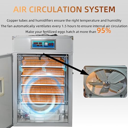 XKV 440 Egg Incubator with Automatic Egg Turning,Temperature Control and Humidity Control,Hatching Eggs,Chicken,Ducks,Poultry,Industrial Brooding Machine Chicken Incubator for Farm,Lab,Home,Indoor - Image 8