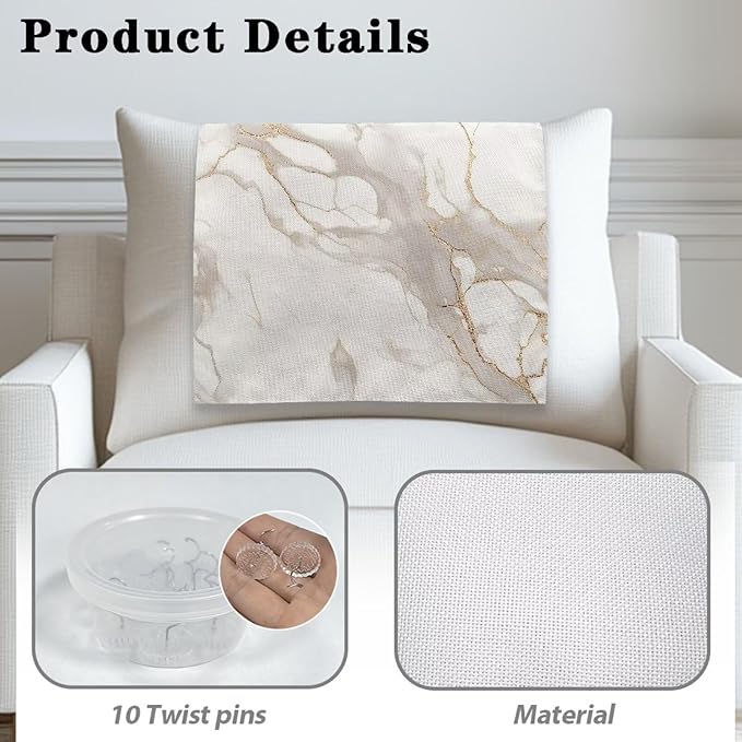 White Marble Headrest Cover for Recliner, Non-Slip Sofa Headrest Protector with Pins, Super Soft Slipcover for Head Rest, Loveseat Protector, Christmas Deer - Image 4