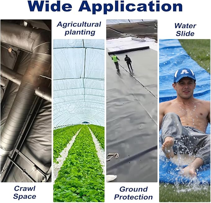 10'x100' Crawl Space Vapor Barrier, 10mil Film Plastic Sheeting, Heavy Duty Polyethylene Film, Ideal for Crawl Space, Garden, Basement, White - Image 7