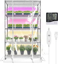 Bstrip Indoor Greenhouse with Grow Light, 5 Tier 47.2"x17.8"x71" Metal Shelf Portable Greenhouse for Winter with 4 Pack 3 Color Modes Plant Lights, Timer & Cover for Indoor Plant, Seed Starting Trays by Bstrip
