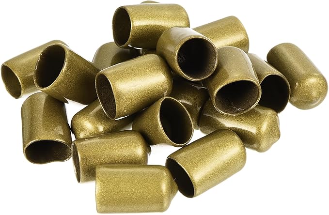 uxcell 20pcs Rubber End Caps 12.5mm(1/2 inch) ID Vinyl Round Tube Bolt Cap Cover Thread Protectors Gold - Image 4