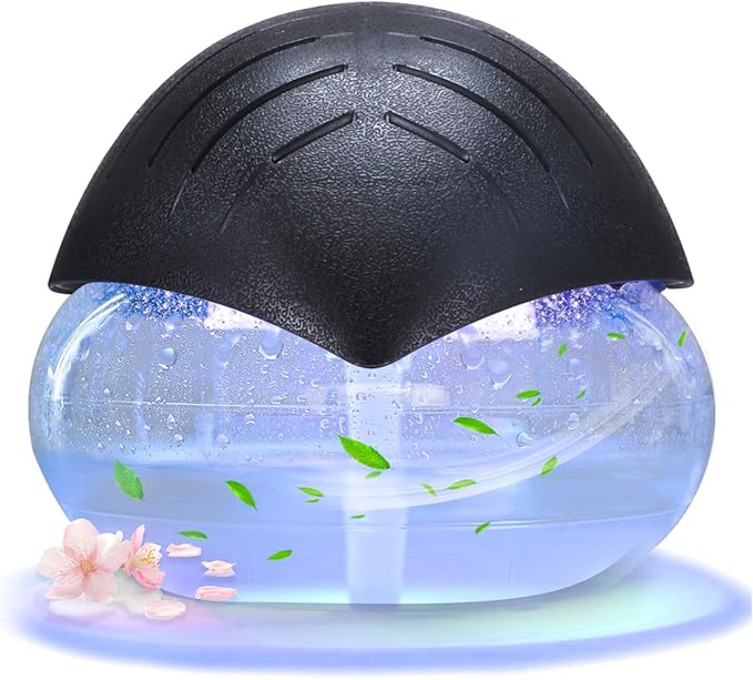 Air Freshener（Black） - for Home, Bedroom, Office and Warehouse - Essential Oil Aroma Diffuser with LED Color Night Light and Soothing Water Flow Sound - for Pets and Smokers. by Unknown