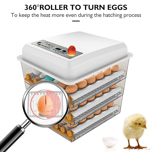 Egg Incubator,Egg Incubator with Automatic Egg Turning and Humidity Control,Poultry Hatcher for Chickens Ducks Birds (128 Eggs) - Image 2