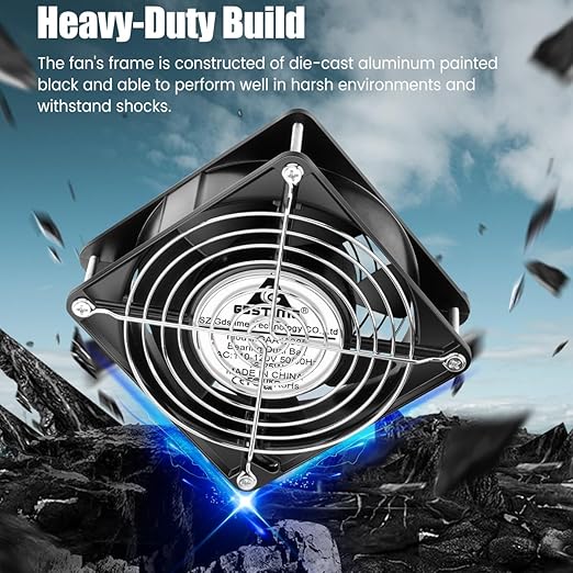 GDSTIME AXIAL Fan 12038, 110V 120V AC 120mm Fan, Ventilation Exhaust Projects Cooling Fan - Image 3