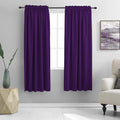 DONREN 72 Inch Length Blackout Window Curtain Panels for Bedroom - Rod Pocket Blackout Solid Curtains for Dining Room(Purple,42 W x 72 L 2 Panels) by DONREN