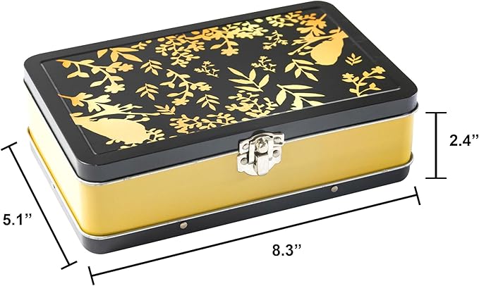 DAHO Metal Storage Box with Hinge for Office, School, Home, Makeup, Arts & Crafts and Accessories (Gold) - Image 5