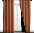 NICETOWN Burnt Orange 100% Blackout Window Curtain Panels, Heat and Cold Blocking Drapes with Black Liner for Nursery, 86 inches Thermal Insulated Draperies (2 Pieces, 55 inches Wide Each Panel) by NICETOWN