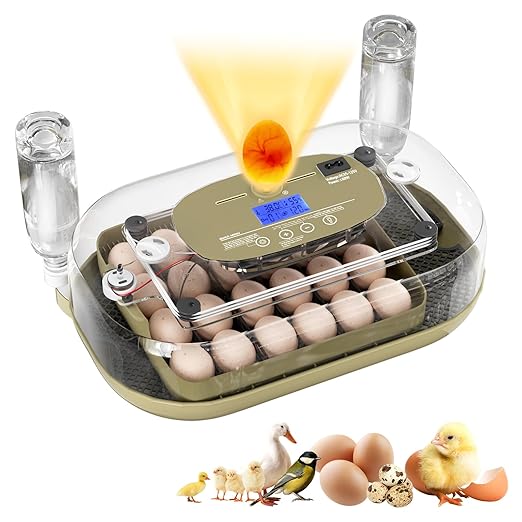 XOTTI Incubator for Hatching Eggs, 24 Egg Incubator with Precise Temperature Control, Auto Egg Turner, 360° Clear View, LED Candler, Alarm for Chicken Duck Quail Goose for Home School Farm Lab by XOTTI