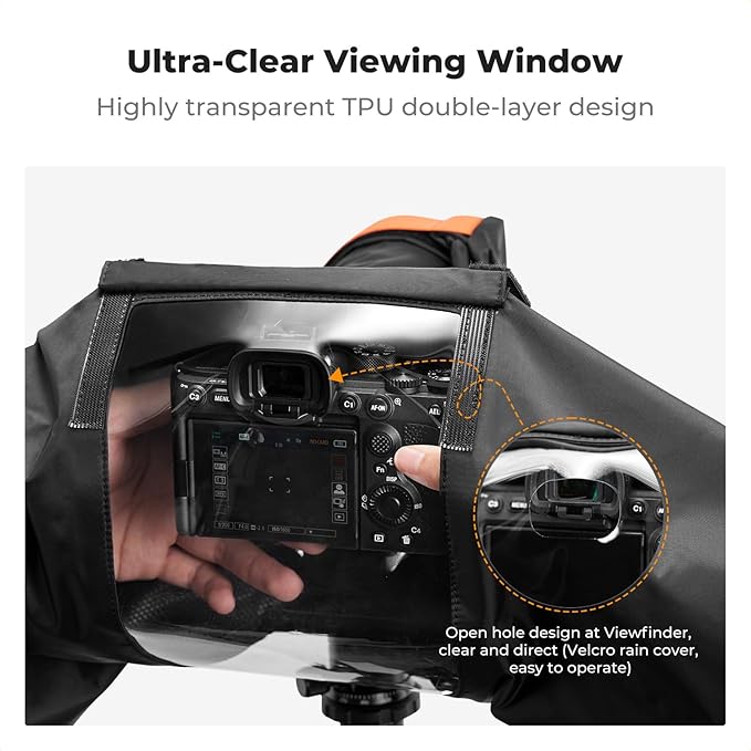 K&F CONCEPT Professional Camera Rain Cover, Waterproof Raincoat for DSLR Cameras and Lenses, Photography Camera Protector Accessories - Image 3