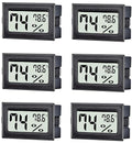 6 Pack Mini Digital Thermometer Hygrometer,Indoor Temperature and Humidity Gauge Meter Monitor Fahrenheit (℉) for Home,Greenhouse,Jars by TASOGEN