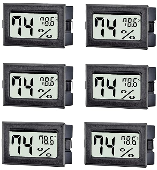 6 Pack Mini Digital Thermometer Hygrometer,Indoor Temperature and Humidity Gauge Meter Monitor Fahrenheit (℉) for Home,Greenhouse,Jars - Image 8