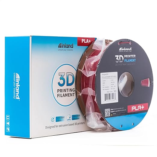 INLAND Micro Center PLA+ 3D Printing Filament 1.75mm - PLA Pro Dimensional Accuracy +/- 0.03 mm - 1kg Cardboard Spool (2.2 lbs) (1 Pack True Red, 1.75mm) - Image 8