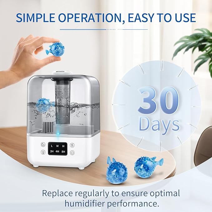 Humidifier Cleaning Fish 12-Pack: Demineralization Cartridge to Purifier Water | Prevent White Dust & Scale | Remove Odor | Universal Water Cleaner for Most Humidifier Tanks - Image 7
