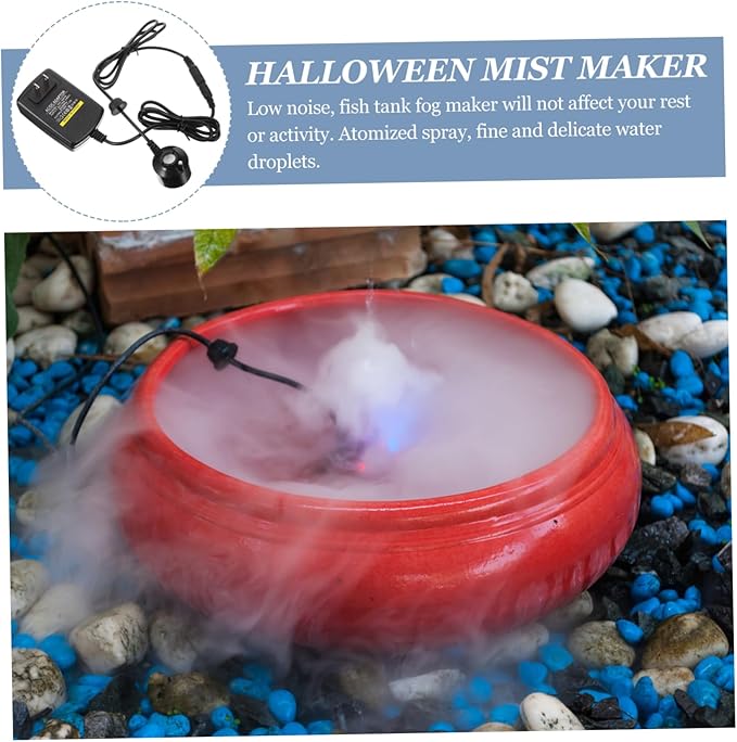 Mini Fog Maker for Fish Tank and Fountain Water Humidifier with Color Change Led Light for Indoor Garden Decor and Halloween Atmosphere - Image 5
