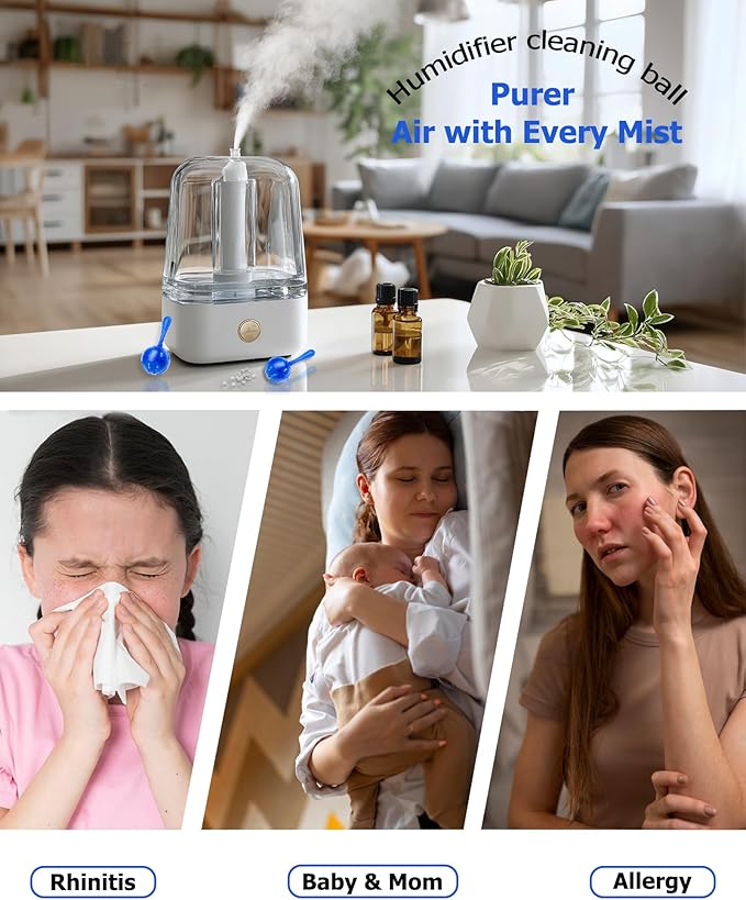 ZhenD 16 Pack Humidifier Cleaner Anti-Scale Balls: Stop White Dust, Extend Humidifier Life, Prevents Hard Water Build-Up, Easy Use - Image 7