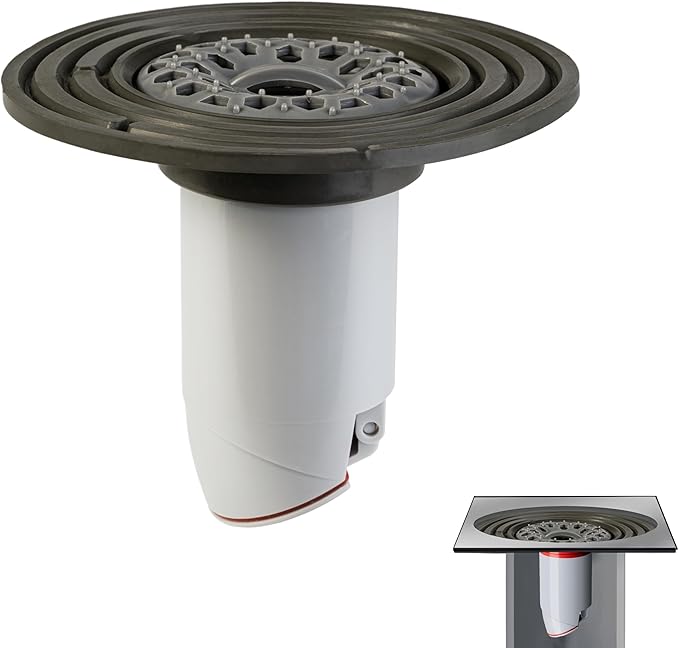 Odor-Proof Shower Drain Plug - Backflow Preventer with Magnetic Closure Valve, Hair Catcher, and Silicone Reducer Ring, Fits 1.9''-3.9'' ID Drains, Sewers, and Pipes by COLDDD