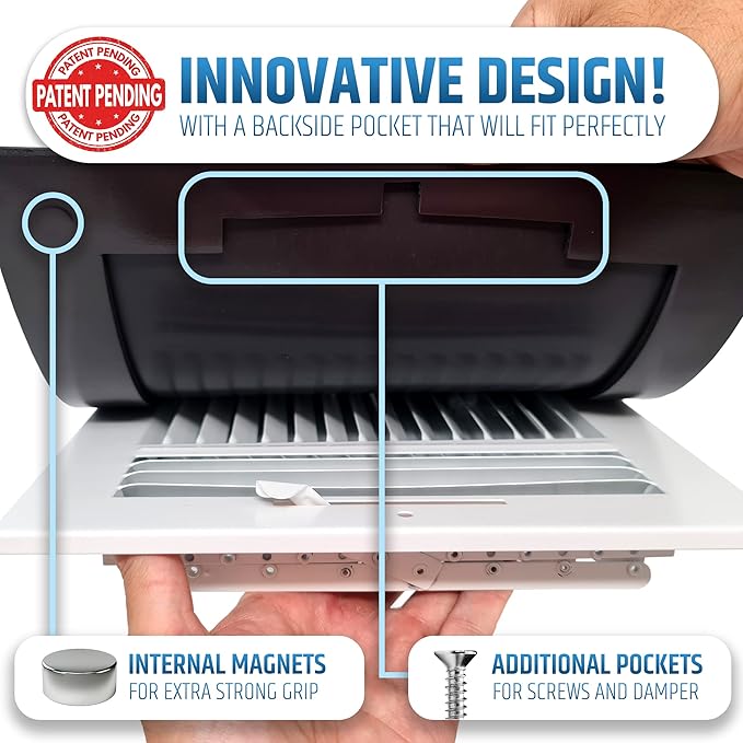 Powerful Magnetic Vent Covers (2-Pack) That Will Never Fall Off (Upgraded Design) - for Sealing Floor/Wall/Ceiling Registers of Width 9.25" to 10", Length 15.25" to 16" | Vent Not Included | White - Image 5