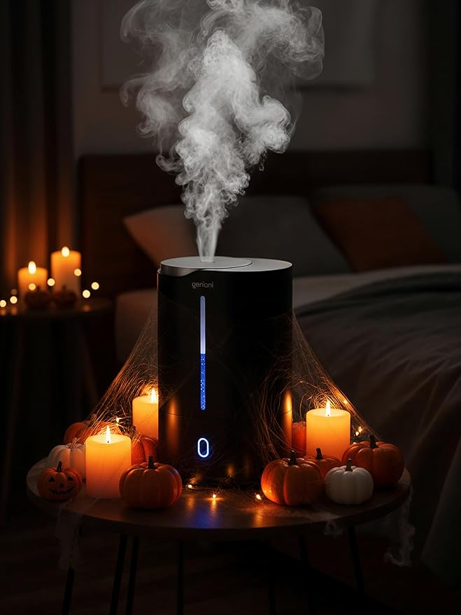 Top Fill Humidifier with Essential Oil Diffuser 6L for Home, Baby, Bedroom, Large Room & Indoor Plants, Cool Mist Ultrasonic Quiet Air Humidifiers, Automatic Humidity Control, Night Light (6L, Black) - Image 3