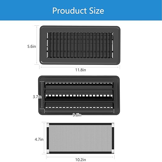Upgraded Powerful Magnetic, Hon&Guan 4X 10 Inch Floor Vent Covers PVC Floor Register Vent Screens for Home Floor/Wall/Ceiling Catch Debris Hair Dust (8PCS) - Image 7