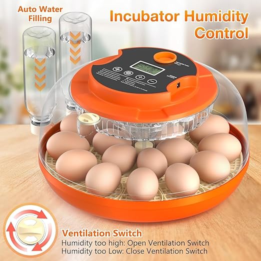 18 Egg Incubator with Automatic Egg Turning and Humidity Control, Eggs Incubators for Hatching Eggs Chicken Quail Ducks Goose Parrot for Home Classroom Lab Farm - Image 6