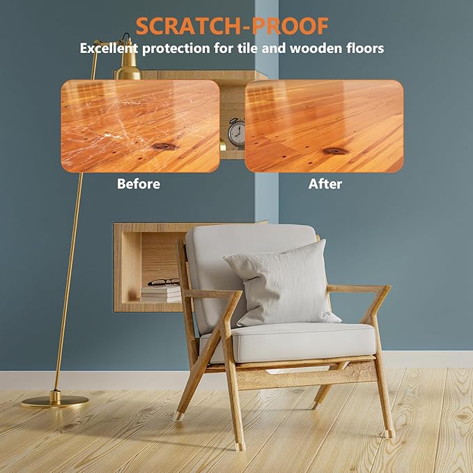BAIPOK 36Pcs Round Chair Leg Floor Protectors with Felt Bottom, Silicone Chair Leg Covers Caps for Hardwood Floors, Dining Room Bar stools Leg Protectors, Reduce Noise & No Scratch, Clear, Small - Image 4