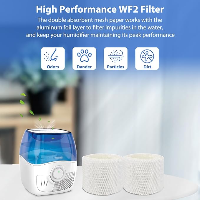 Extolife 6 Pack WF2 Humidifier Filters for Vicks Humidifier V3100 V3500 V3600 V3700 V3800 V3850 V3900, for Honeywell HCM-350 HCM-630 HCM-300T, for Kaz 3020, for Sunbeam 1118 1119, ECM-250i, ECM-500 - Image 3