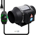 4 Inch Inline Duct Fan for Hydroponic Grow Tent Greenroom 3D Printer Enclosure Cover Kitchen, Powerful Copper Motor Ventilation Exhaust Fan, High Speed, Low Noise, Black, Pipes purchased separately by Makacces