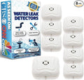 8 Pack Water Leak Detector - 95 dB Flood Detection Alarm Sensor for Bathrooms, Basements, Laundry Rooms, Garages, Attics and Kitchens by Mindful Design (White) by MindfulDesign