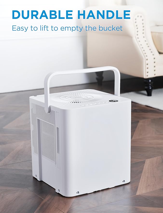 Midea Cube 35 Pint Dehumidifier for Basement and Rooms at Home for up to 3,500 Sq. Ft., Smart Control, Compatible with Alexa (White), Drain Hose Included - Image 9