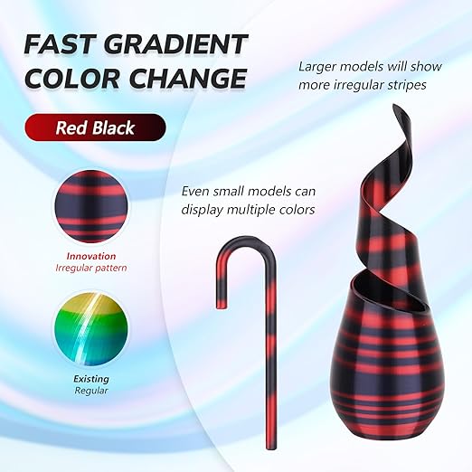 AMOLEN Silk PLA 3D Printer Filament Bundle, Shiny PLA Filament 1.75mm Multicolor Rainbow Pack, Fast Color Change PLA 3D Printing Filament for Most FDM 3D Printer, 1KG X 4 Spools - Image 4