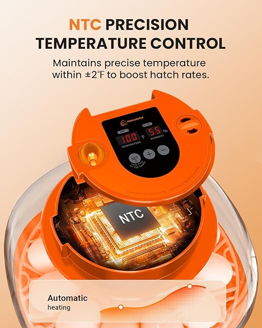 12 Egg Incubator with Automatic Turning & Humidity Control, Fully Automatic Incubators with Egg Candler, STEM/STEAM Educational kit, for Hatching Chicken, Duck, Quail, Pigeon, Home, Classroom Use - Image 3