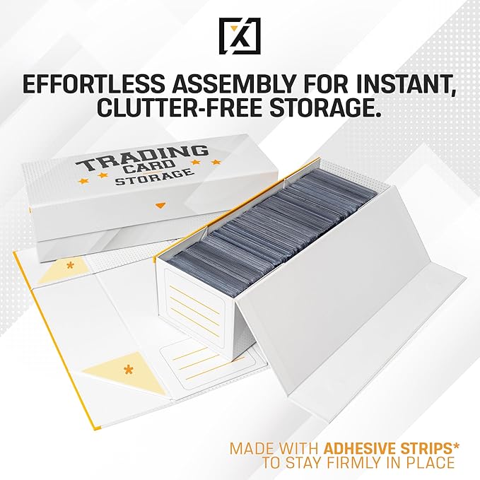 Easy Fold Trading Card Storage Box [3 PACK] Magnetic Lid | Toploader Storage Box Fits 800 Cards, 200 Toploaders, or 50 One Touch | Baseball Card Storage Box - Labels included - Image 2