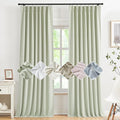 Kayne Studio Soft Green Pinch Pleated Full Blackout Curtains, Linen Blend Room Darkening Thermal Insulated Soundproof Drapes, 95 Inch Back Tab Window Curtains for Living Room Bedroom(2 Panels,40"x95") by KayneStudio