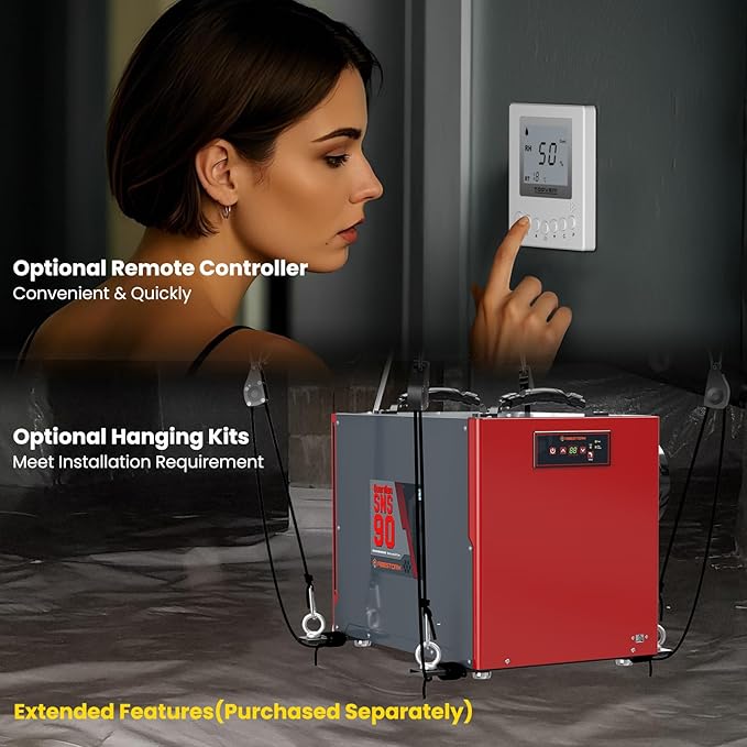 Abestorm 198 Pint Commercial Dehumidifier with Pump and Drain Hose for Crawlspace, Basement, Large Space up to 2,600 sq.ft, Industry Water Dmage Unit, Auto Defrost, Compact - Image 6