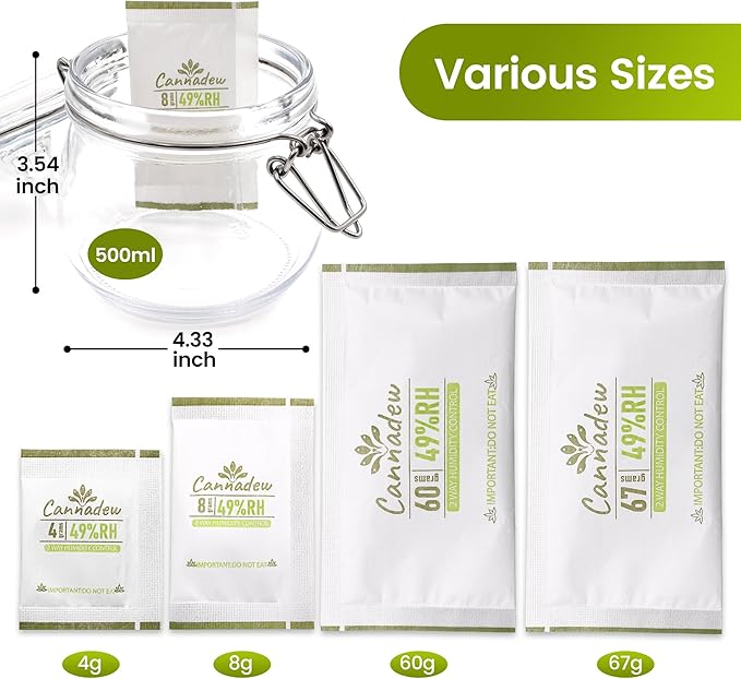 49% RH, 67g (15 Pack) Cannadew Humidity Packs Two-Way Humidity Control Pack – Moisture Absorbers & Hydration Packets for Curing and Storage - Image 8