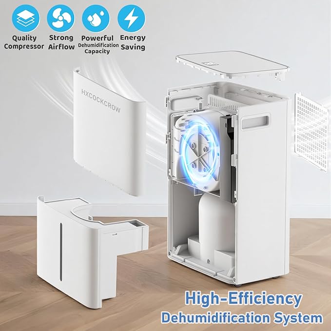 Dehumidifier for Basement Home 1200 Sq. ft, 17 Pints Dehumidifiers with Drain Hose for Bedroom Bathroom Large Room RV, 3 Working Modes, Intelligent Humidity Control, 24H Timer, Auto Defrost - Image 4
