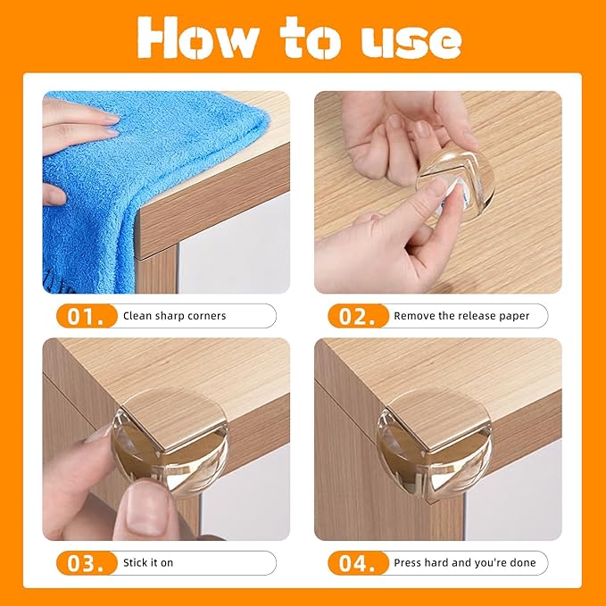 16 Pack Clear Corner Protectors for Furniture,Table Corner Protectors,Furniture Corner Guard & Edge Safety Bumpers for Table Edges & Sharp Corners - Image 5