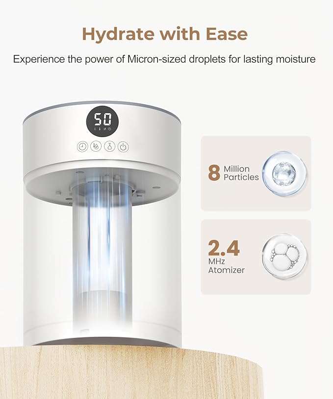 Abolee Humidifiers for Plants 4.5L Cool Mist with Essential Oil Diffuser, Humidifier Large Room, 24dB Quiet Air Humificador fit Baby Nursery & Bedroom, 360° Adjustable, Easy Fill & Cleaning (White) - Image 3