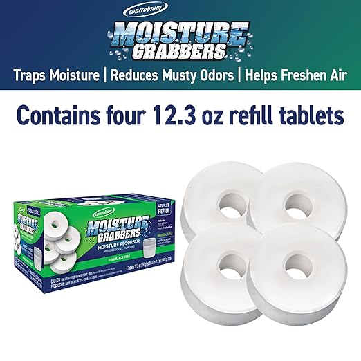 Concrobium 378489 Moisture Grabbers Moisture Absorber Refill Tablets, 4 Tablet Container - Image 4