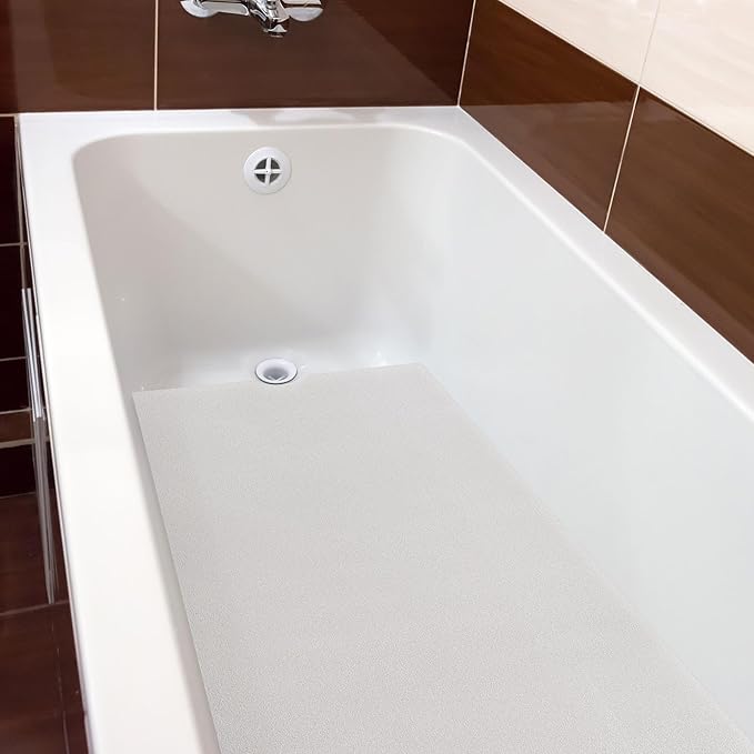 16" x 40" Non Slip Bathtub Mat with Drain Cut Out Anti Slipping Non Skid Safe Tub Mat Adhesive Peel and Stick Bath Tub Mat PEVA Tub Sticker for Shower Floor Boat Wet Areas(Clear) - Image 6