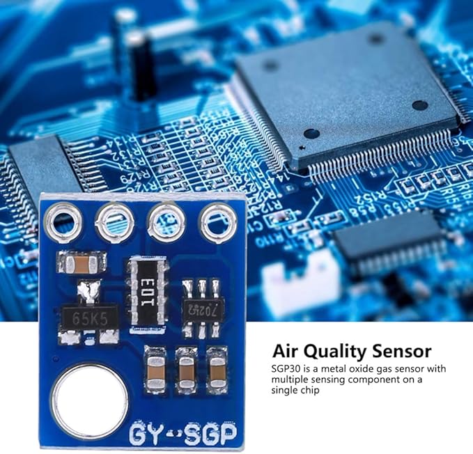 SGP30 Detector Module, eCO2 Air Quality Sensor Module for Environmental Monitoring, Smart Home, and IoT Applications with I2C Communication for 2V-5V Power Supply Compatible - Image 9