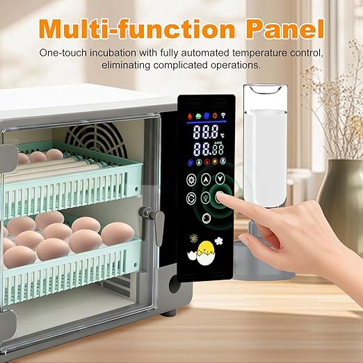 24 Egg Incubator, Automatic Egg Turner Hatching Machine with Candling Light Auto Water & Automatic Temperature & Humidity Control | Adjustable Egg Tray for Chicken Duck Quail Pigeon - Image 6