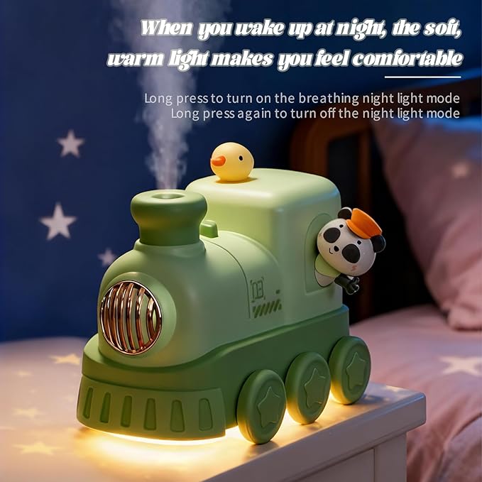 Portable Mini Humidifier,300ml USB Desktop Personal Cool Mist Small Humidifiers,2 Mist Modes,Auto Shut-Off,Mute for Bedroom/Home/Nursery/Office,Cute Mini Humidifier With Night Light (Green) - Image 5