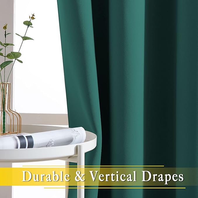 NICETOWN Bedroom Window Blackout Curtain Panel - Home Decoration Thermal Insulated Blackout Drape/Drapery for Loft, Guestroom (Hunter Green, 1 Panel, 80 x 84 inch) - Image 6