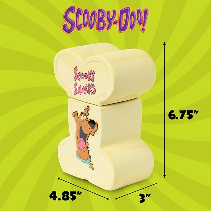 Silver Buffalo Scooby-Doo Scooby Snacks Sculpted Ceramic Snack Jar, 4.85” x 3” x 6.75” - Image 2