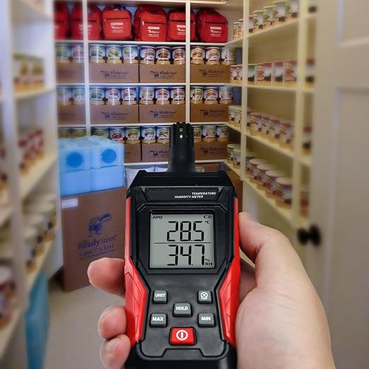 Temperature Humidity Meter, Digital Hygrometer Temperature Indoor and Outdoor, High Precision Psychrometer with Data Hold MAX/MIN,LCD Backlight - Image 6