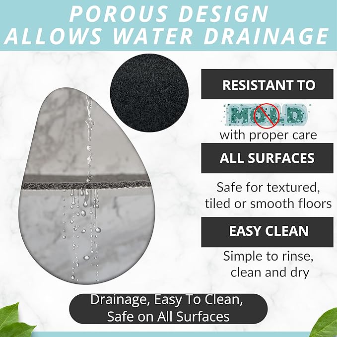 Soft Shower Mat Non Slip - PVC Loofah Inside or Outside Showers, Bathtubs, Bathrooms, and Wet Areas - Safe for Textured Tiled and Smooth Floor - No Suction Cups Secure Anti Slip (Black 24 x 47) - Image 4
