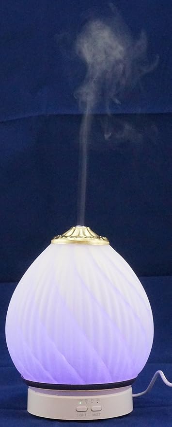 Aroma Diffuser Ultrasonic Essential Oil Aromatherapy Diffusers Stress Relaxing Ceramic Humidifier Adjustable Mist Mode Waterless Auto Shut-Off for Office Home Baby Study Yoga Spa White (Gold) - Image 5