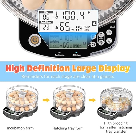 48 Egg Incubator with Automatic Egg Turning and Humidity Control, Intelligent Egg Incubator with Automatic Temp. Adjustment - Image 5